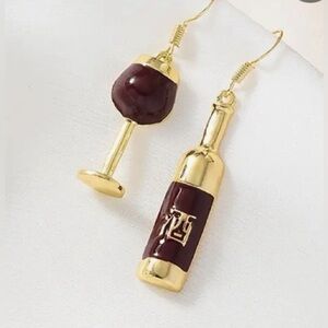 MERLOT WINE BOTTLE EARRINGS New